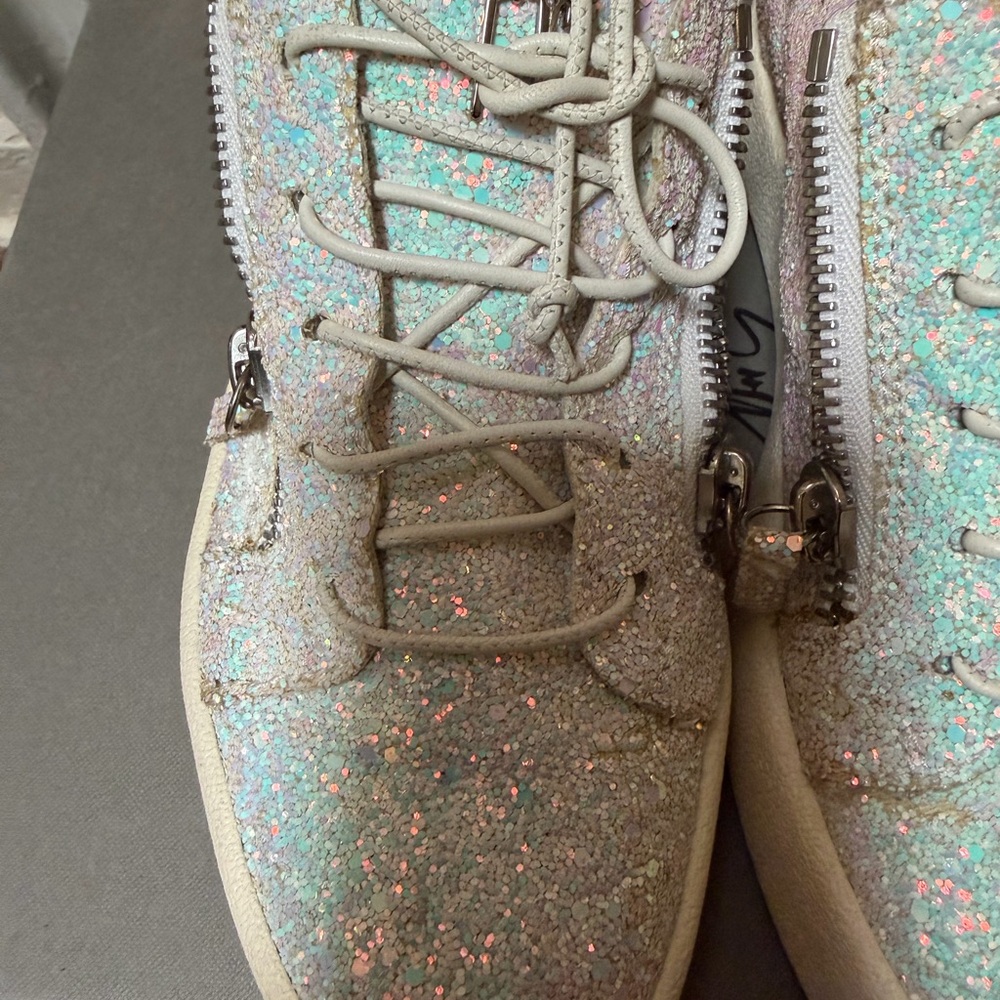 Giuseppe Zanotti Glittery Sneakers with Zipper Detail - Picture 2 of 5